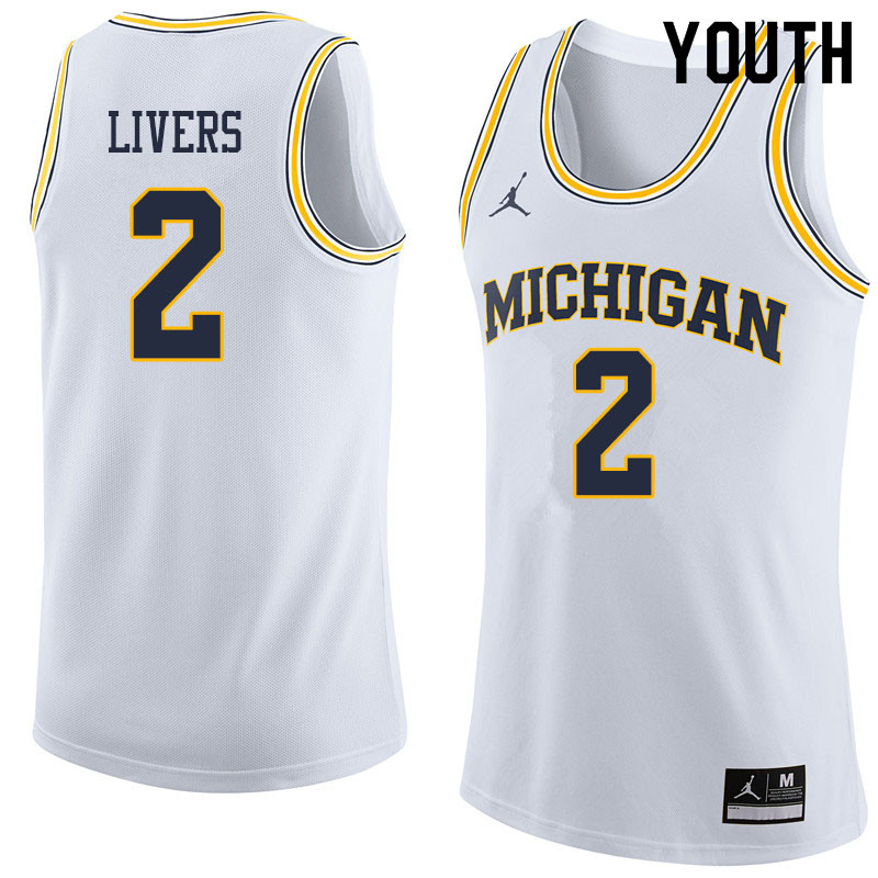 Youth #2 Isaiah Livers Michigan Wolverines College Basketball Jerseys Sale-White